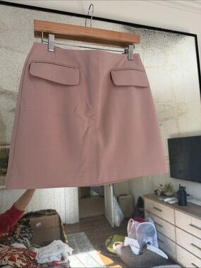 Banana Republic Dusty Pink Mini Skirt with Front Flaps